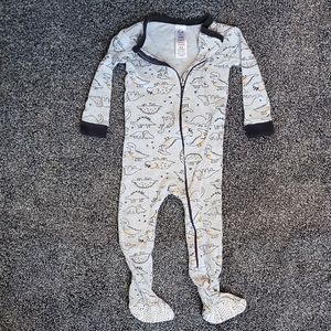 Gerber Gray Dinosaur Print Kids One Piece 18 Month Dino Footie Zippee